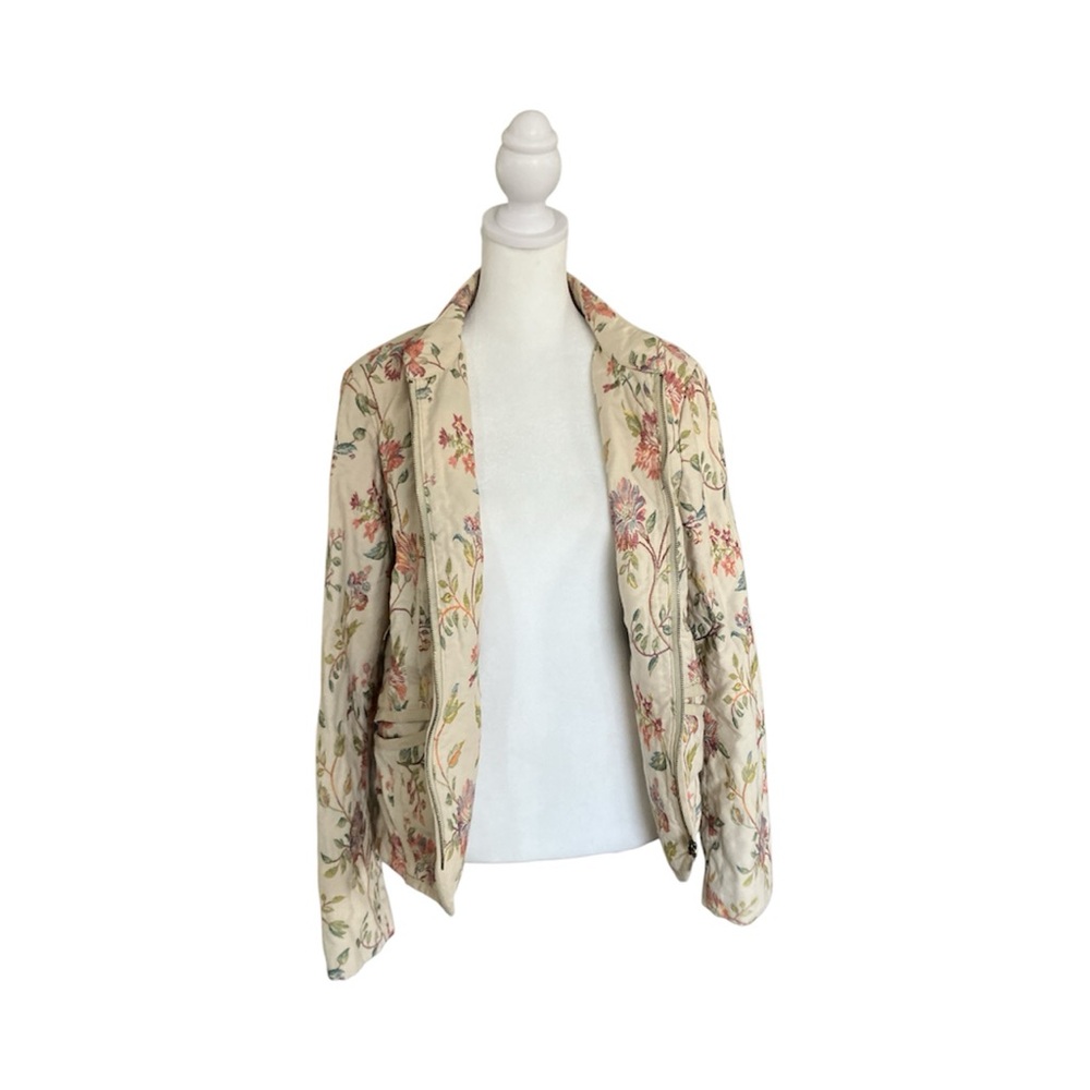 Christopher & Banks floral zip up